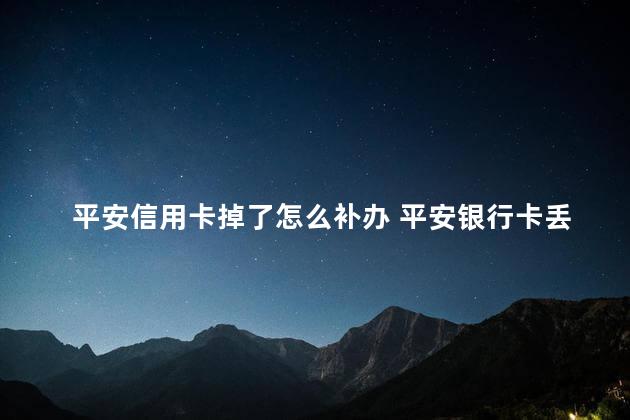 平安信用卡掉了怎么补办 平安银行卡丢了怎么补办